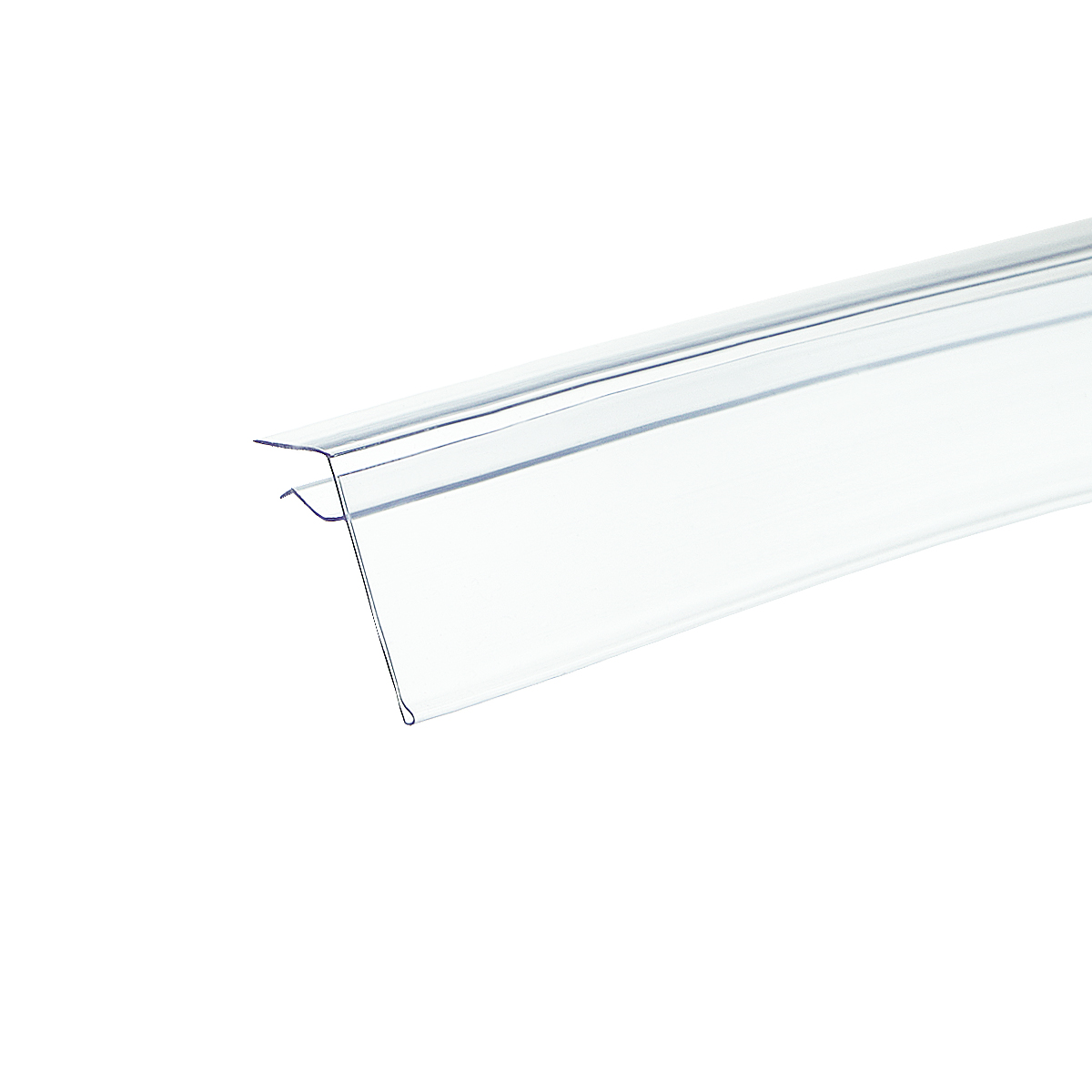 Ценникодержатель для крепления на стеклянные полки GLS39 прозрачный, 1250 мм