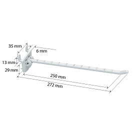 Крючок одинарный пластиковый SINGLE HOOK - CR -250