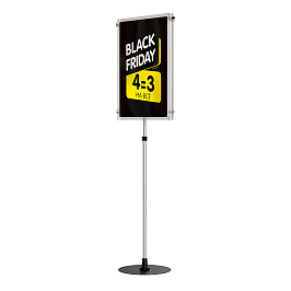 Стойка рекламная телескопическая INFOSTAND-XL A2 Duo, цвет прозрачный