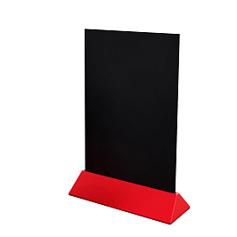 Тейбл-тент с меловой доской COLOR MENU BOARD А4, цвет основания красный (10 шт. в упаковке)