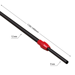 Трубка алюминиевая телескопическая TEL-LOCK-ALUTUBE 1100-1400 мм, трубка черная, переходник красный