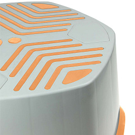 Табурет-стремянка STEPP MINI, цвет серый, резиновые вставки оранжевые