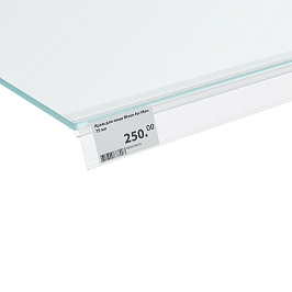 Ценникодержатель для крепления на стеклянные полки GLS39 прозрачный, 1250 мм