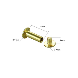 Винт полиграфический металлический 15 мм BINDING SCREW-15, цвет золото