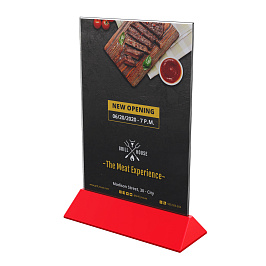 Подставка под меню COLOR MENU HOLDER A4, цвет основания красный