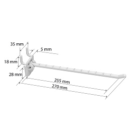 Крючок одинарный пластиковый в перфорацию SINGLE HOOK - MP - 250