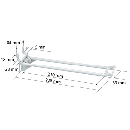 Крючок двойной пластиковый в перфорацию DOUBLE HOOK - MP - 200