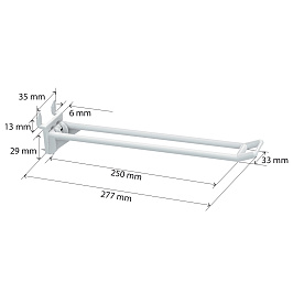 Крючок двойной пластиковый DOUBLE HOOK - CR - 250