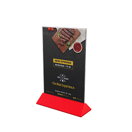Подставка под меню COLOR MENU HOLDER A5, цвет основания красный
