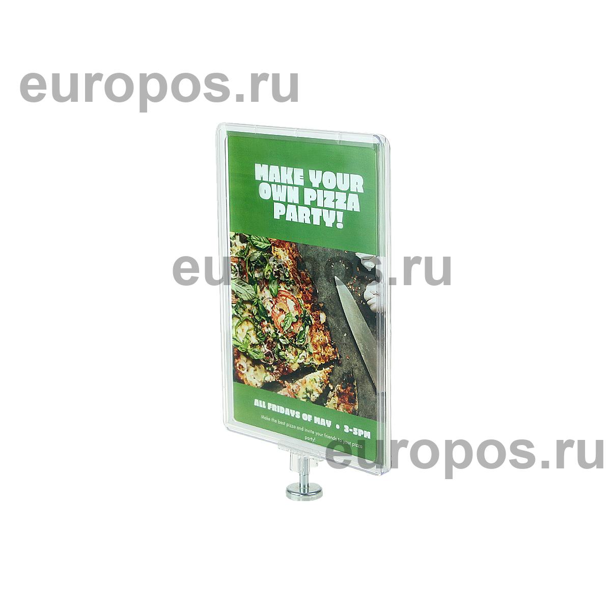 Стойка на магните MAGNET-ROD с рамкой PF-A4, цвет прозрачный