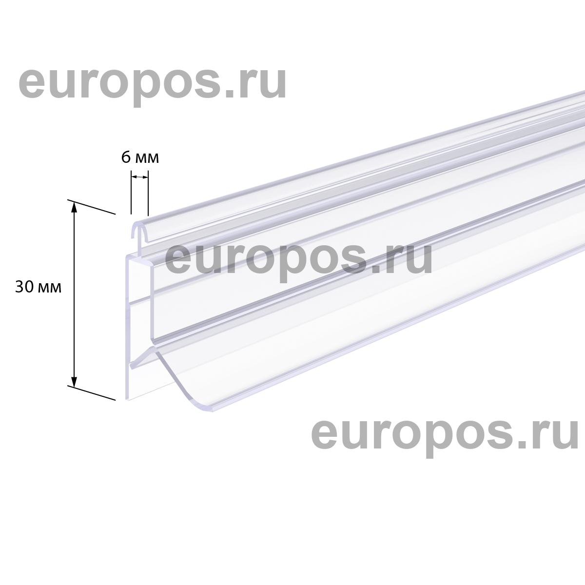 Клик-профиль пластиковый GRIPPER, длина 1200 мм, прозрачный