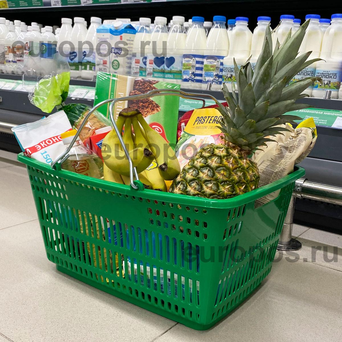 Корзина пластиковая METAL, 30 литров, цвет зеленый