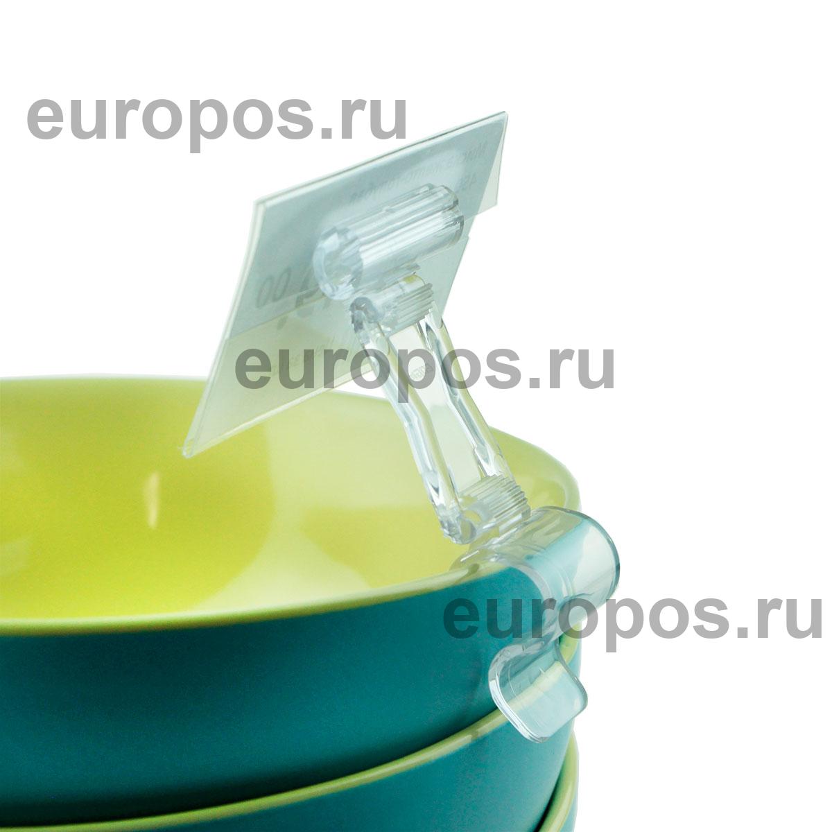 Ценникодержатель ДЕЛИ на край посуды DELI-SIDE-SET40, цвет прозрачный