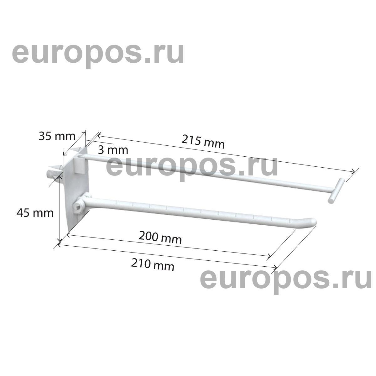 Крючок одинарный SINGLE HOOK-SCR-200, белый, в картон, с винтом, длина 200 мм