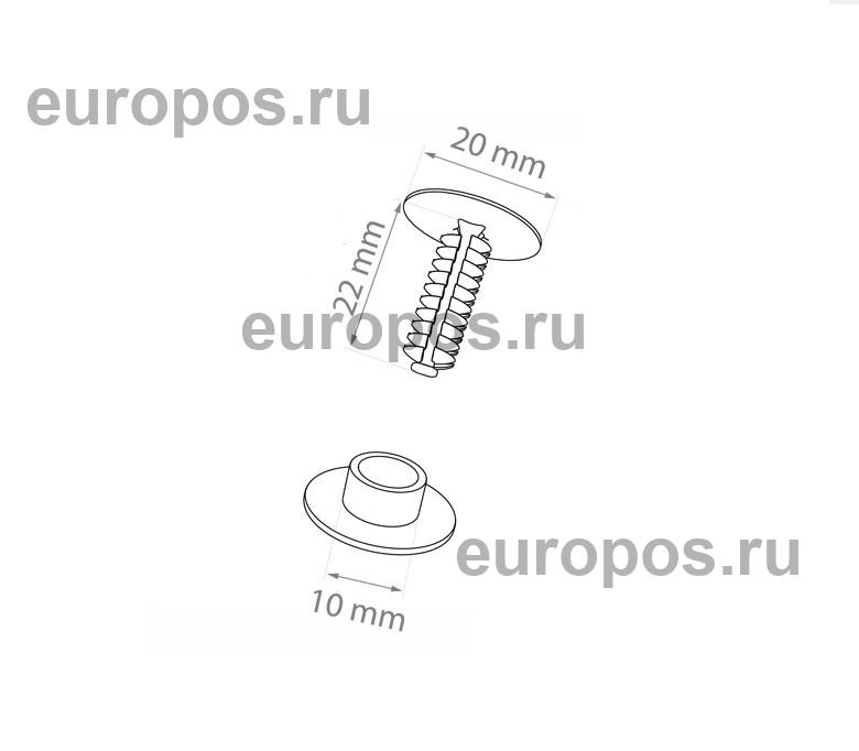 Универсальная заклепка QUICK-SNAP 22 мм с плоским замком, цвет белый