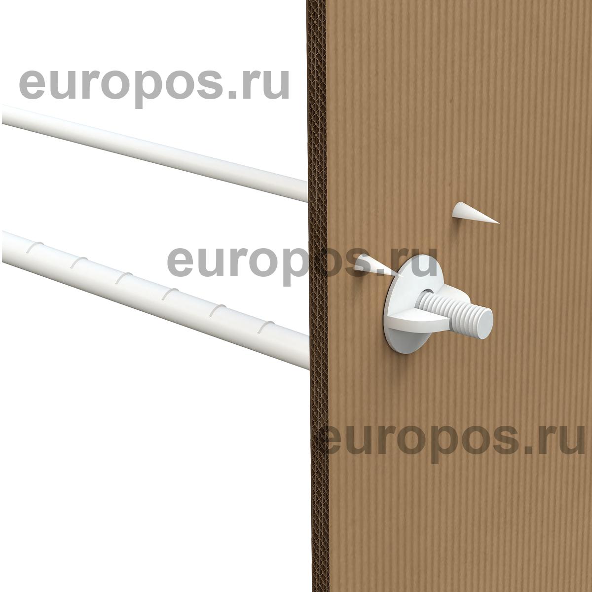 Крючок одинарный SINGLE HOOK-SCR-150, белый, в картон, с винтом, длина 150 мм