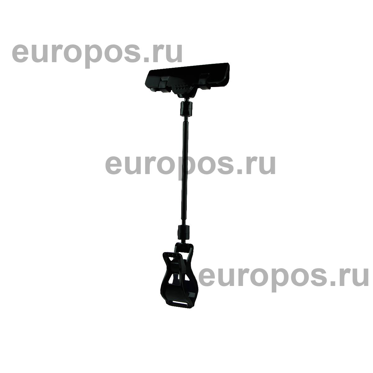 Ценникодержатель на прищепке с широким зажимом FX-CLAMP, ножка 100 мм, цвет черный
