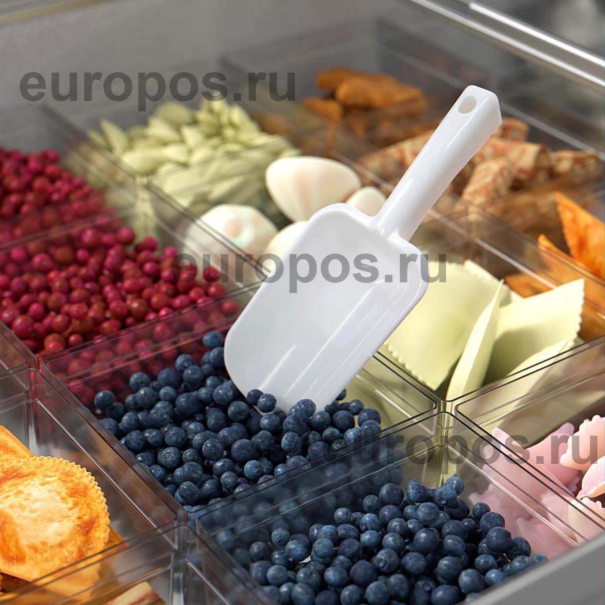 Совок для сыпучих продуктов пластмассовый, цвет белый