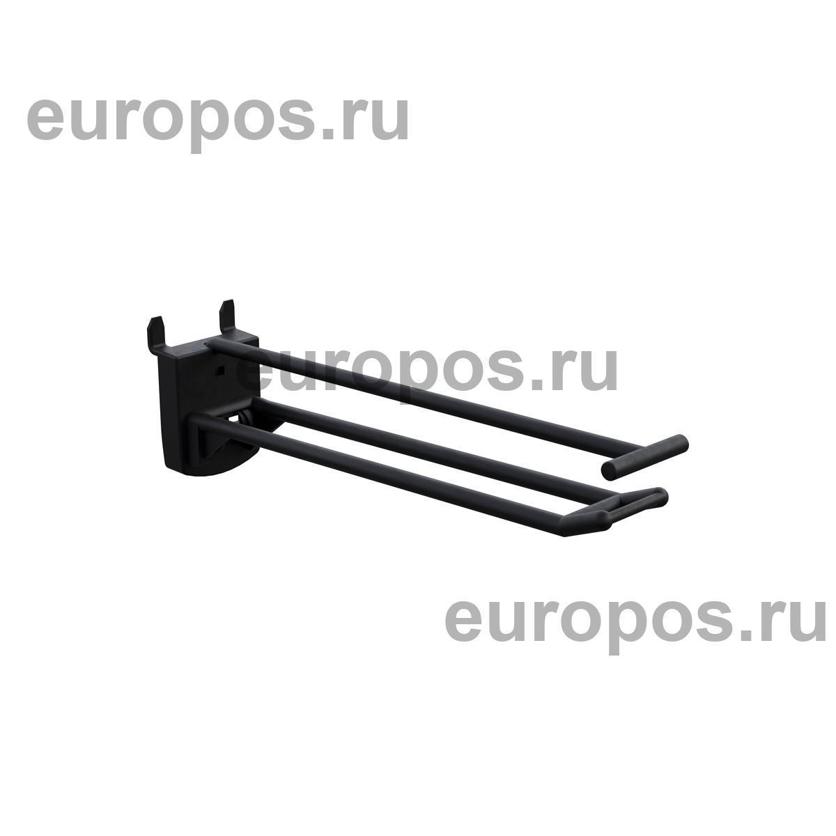 Крючок двойной DOUBLE HOOK-PH-CR-B-150 черный, в картон, длина 150 мм