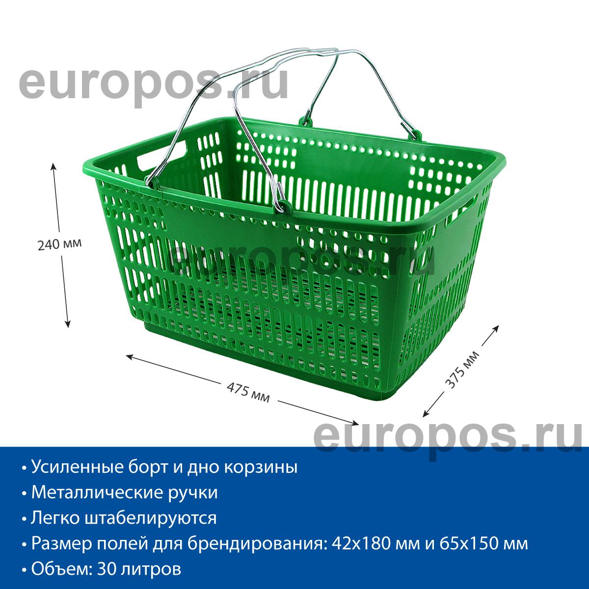 Корзина пластиковая METAL, 30 литров, цвет зеленый