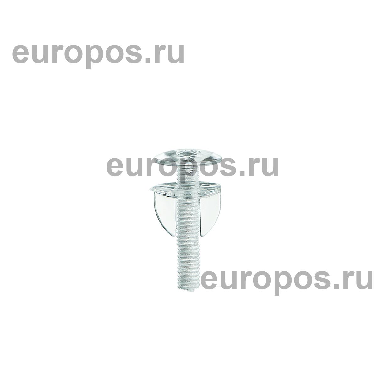 Винт и гайка пластиковый с ушками VIKING SCREW-37, цвет прозрачный (100 шт. в упаковке)