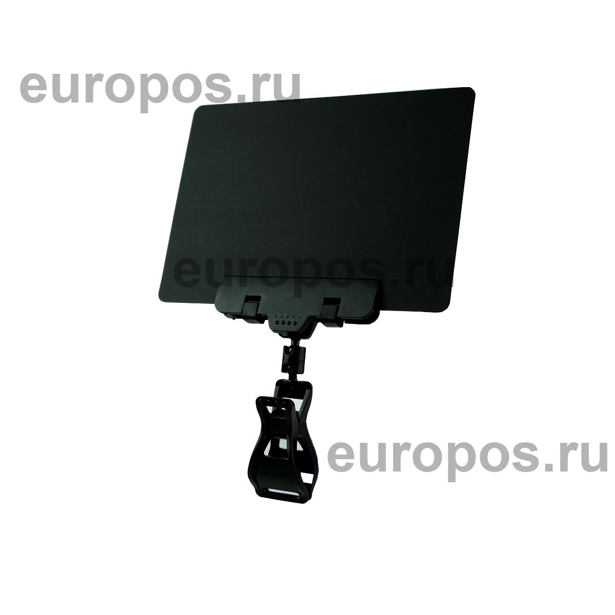 Ценникодержатель на прищепке с широким зажимом FX-CLAMP, ножка 0 мм, цвет черный