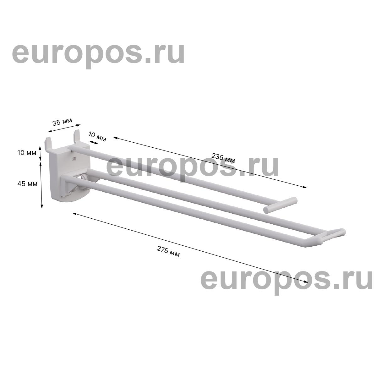 Крючок двойной DOUBLE HOOK-PH-CR-B-250 белый, в картон, длина 250 мм