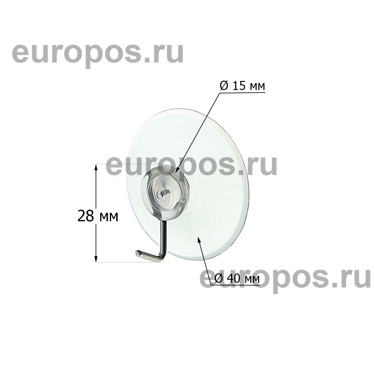 Присоска с металлическим крючком SC40-MH
