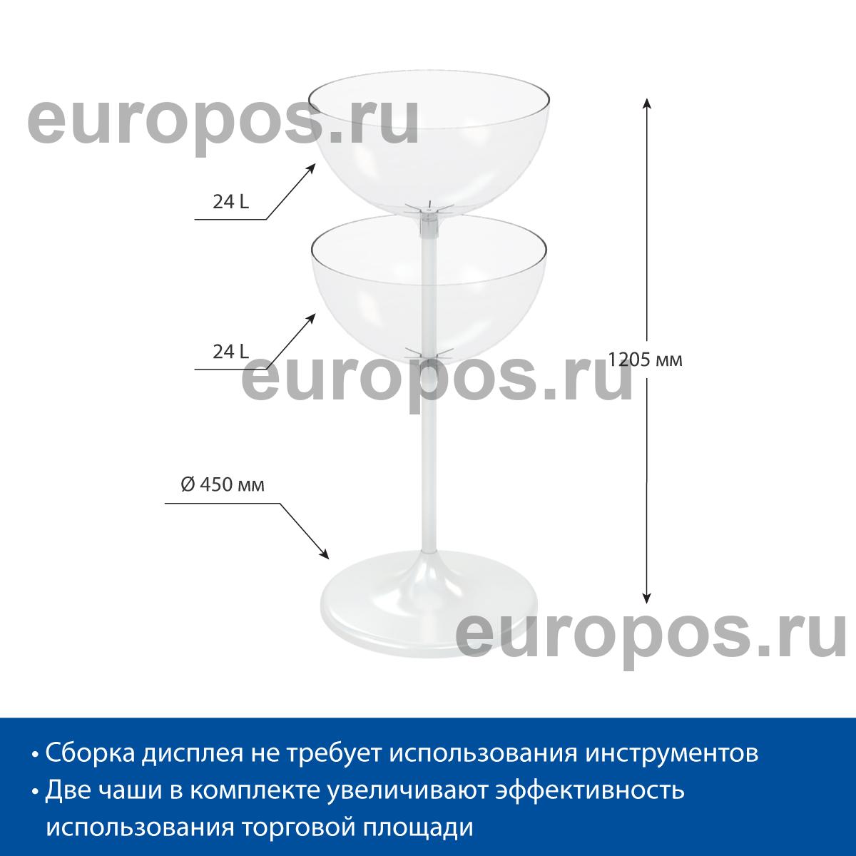 Дисплей UNIBOWL-TOWER-24, белый