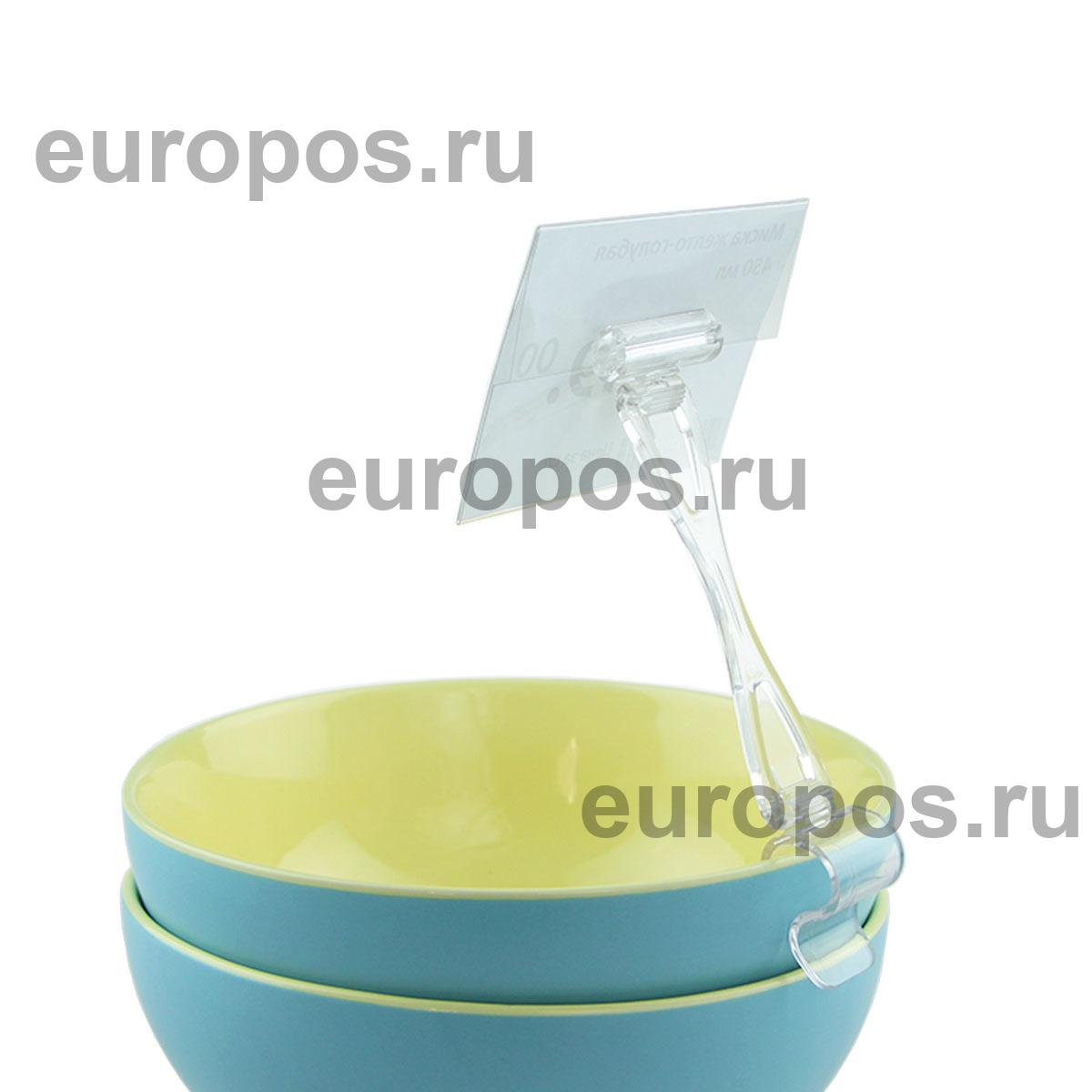 Ценникодержатель ДЕЛИ на край посуды DELI-SIDE-SET90, цвет прозрачный
