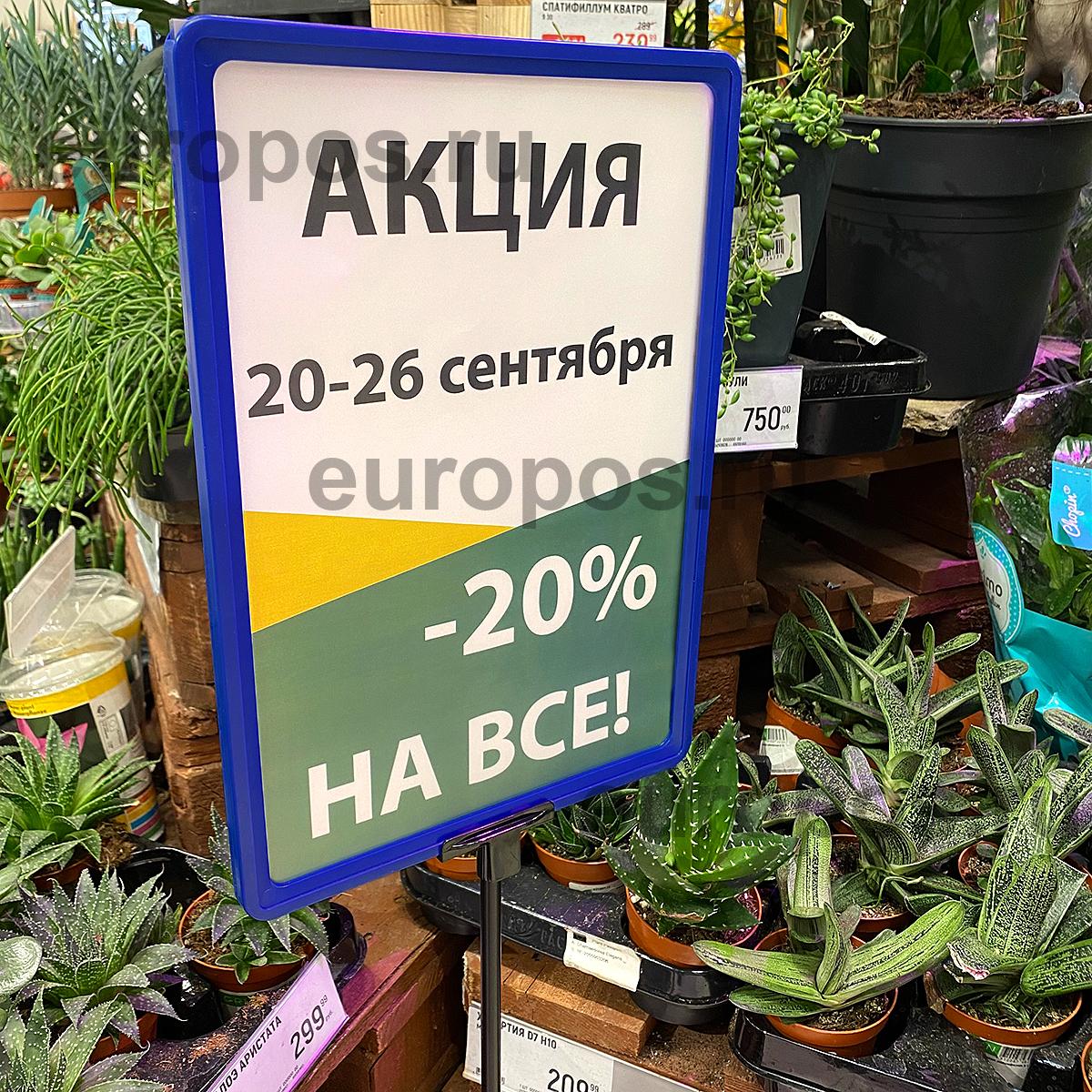 Рамка PF-A4, цвет синий