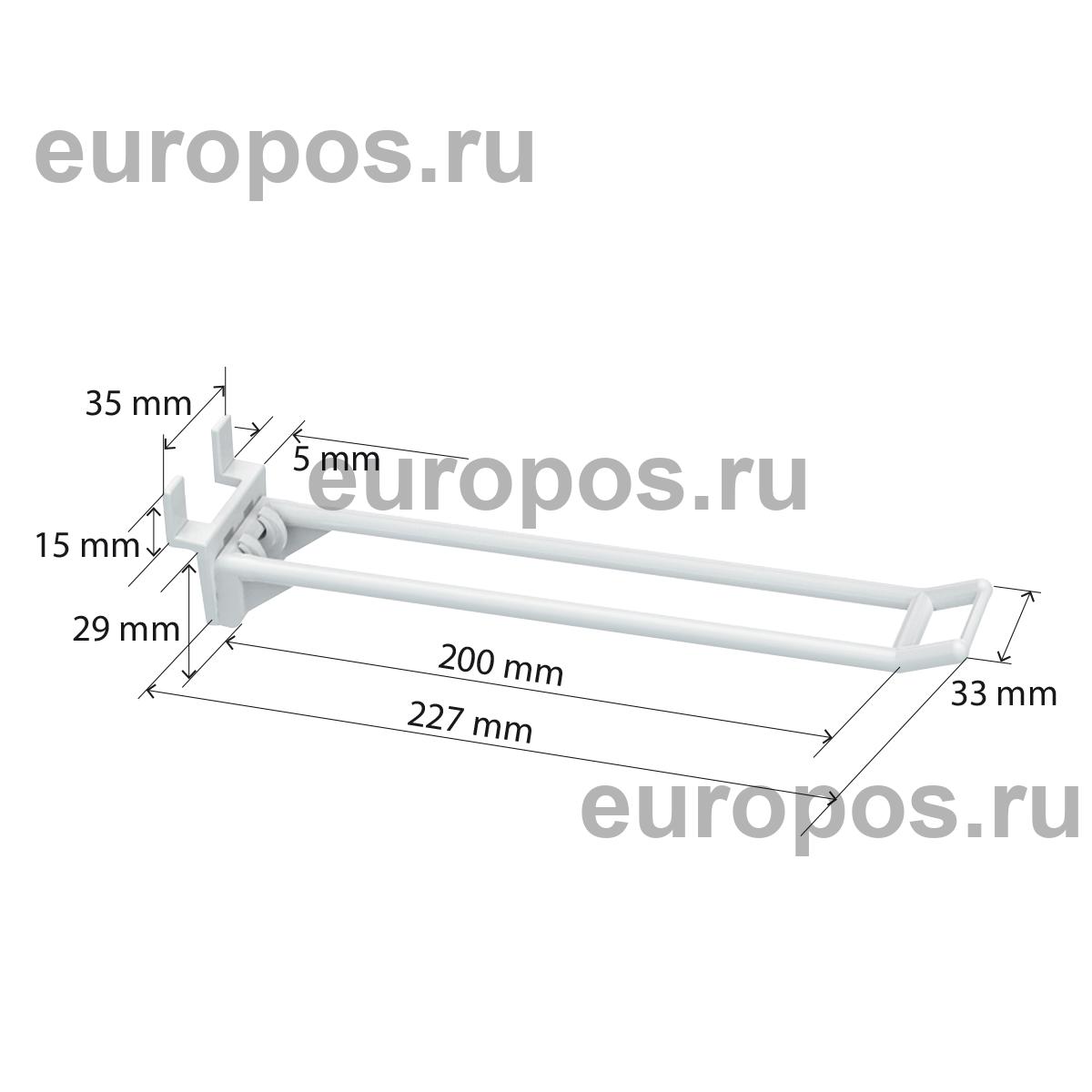 Крючок двойной DOUBLE HOOK-EP-200, белый, на экономпанель, длина 200 мм
