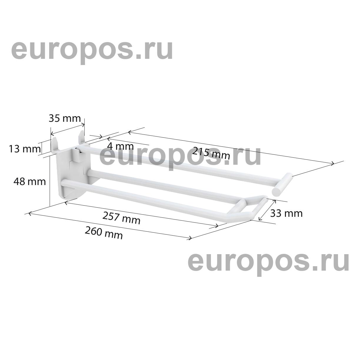 Крючок двойной DOUBLE HOOK-PH-CR–250, белый, в картон, длина 250 мм