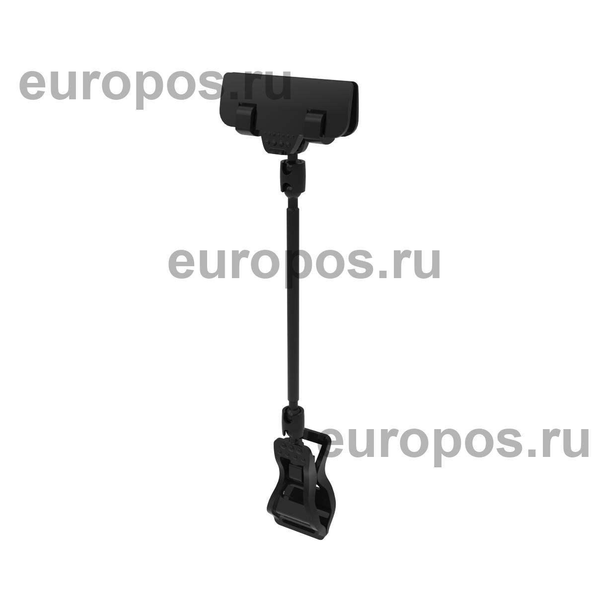 Универсальный ценникодержатель на прищепке с узким зажимом FX-CLAMP-SLIM, ножка 100 мм, цвет черный