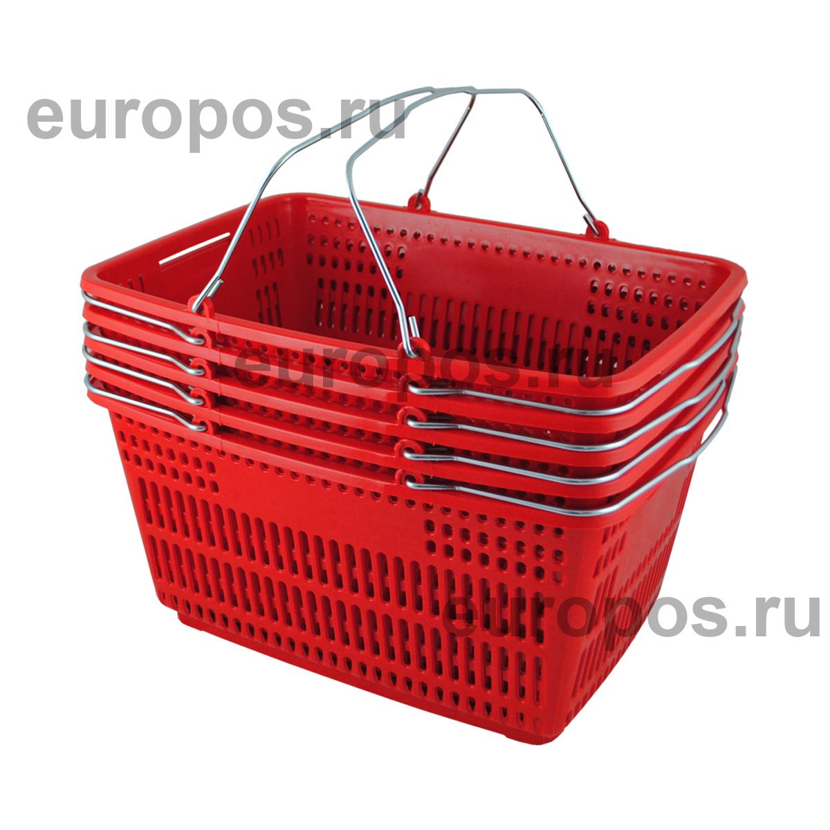 Корзина пластиковая METAL, 30 литров, цвет красный