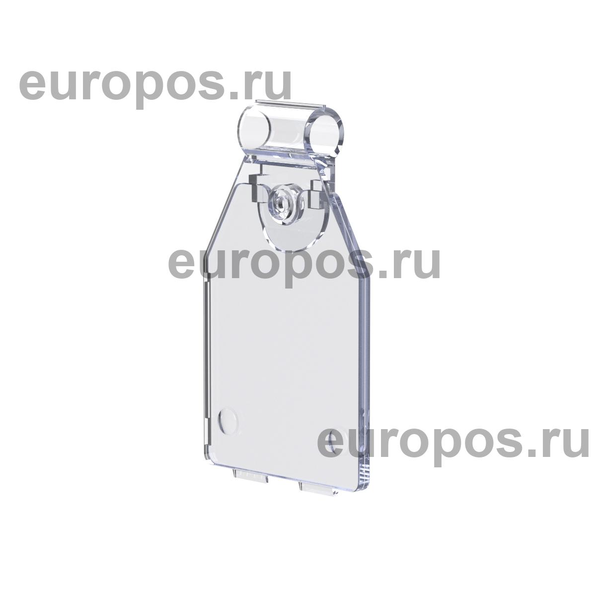 Ценникодержатель на крючок PP-TAG 27х30 мм., прозрачный