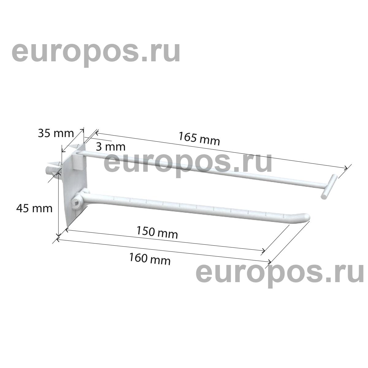 Крючок одинарный SINGLE HOOK-SCR-150, белый, в картон, с винтом, длина 150 мм