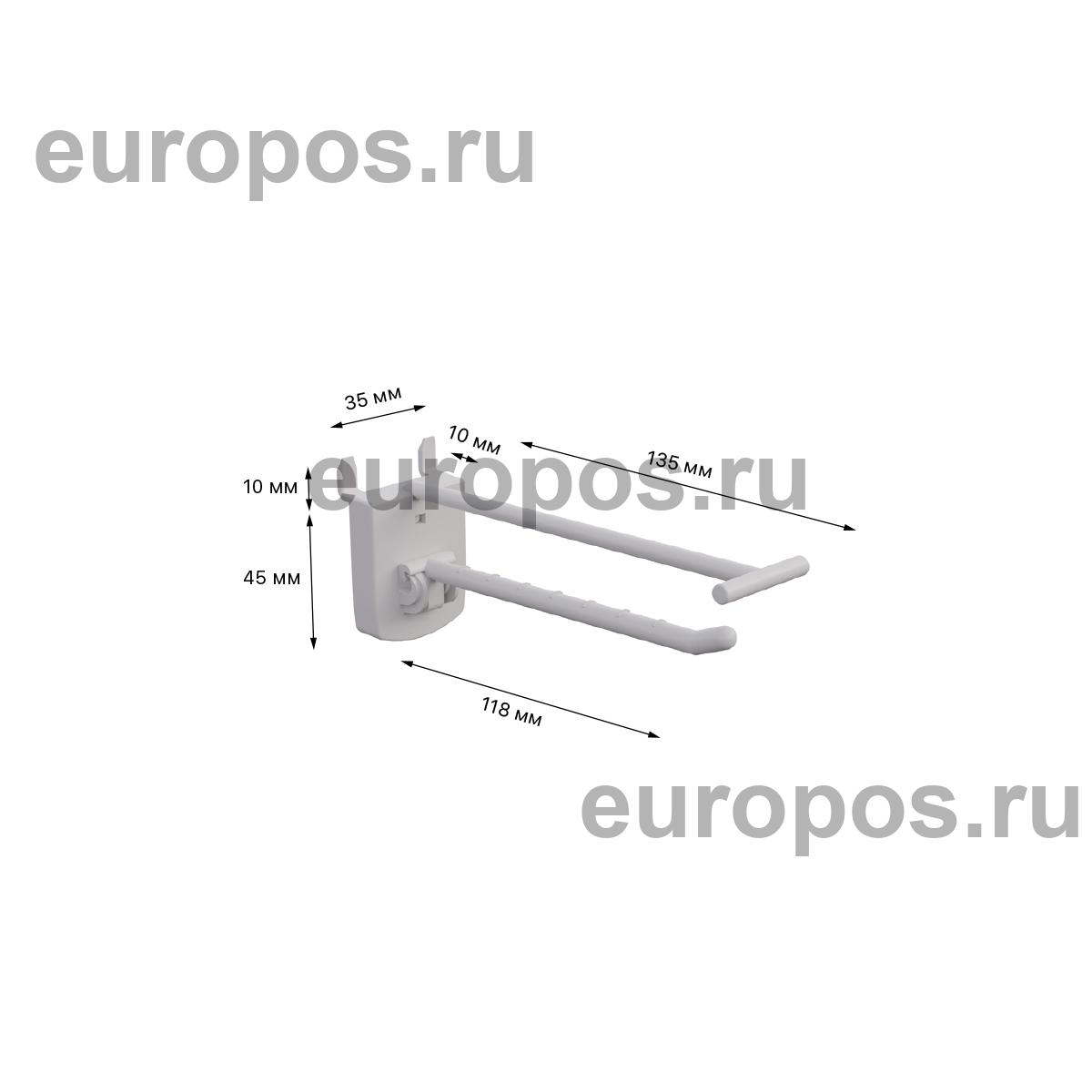 Крючок одинарный SINGLE HOOK-PH-CR-B-100 белый, в картон, длина 100 мм