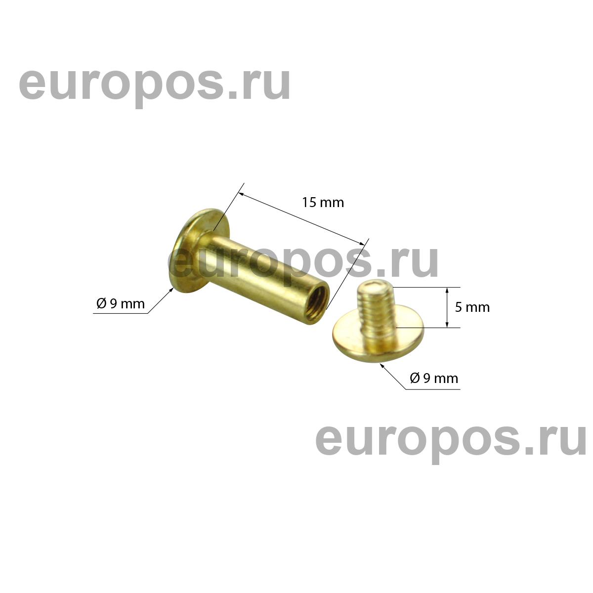 Винт металлический BINDING SCREW-15, цвет золото