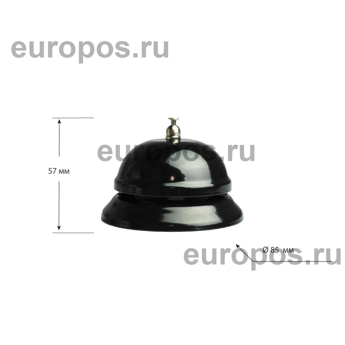 Звонок барный черный, диаметр 85 мм.