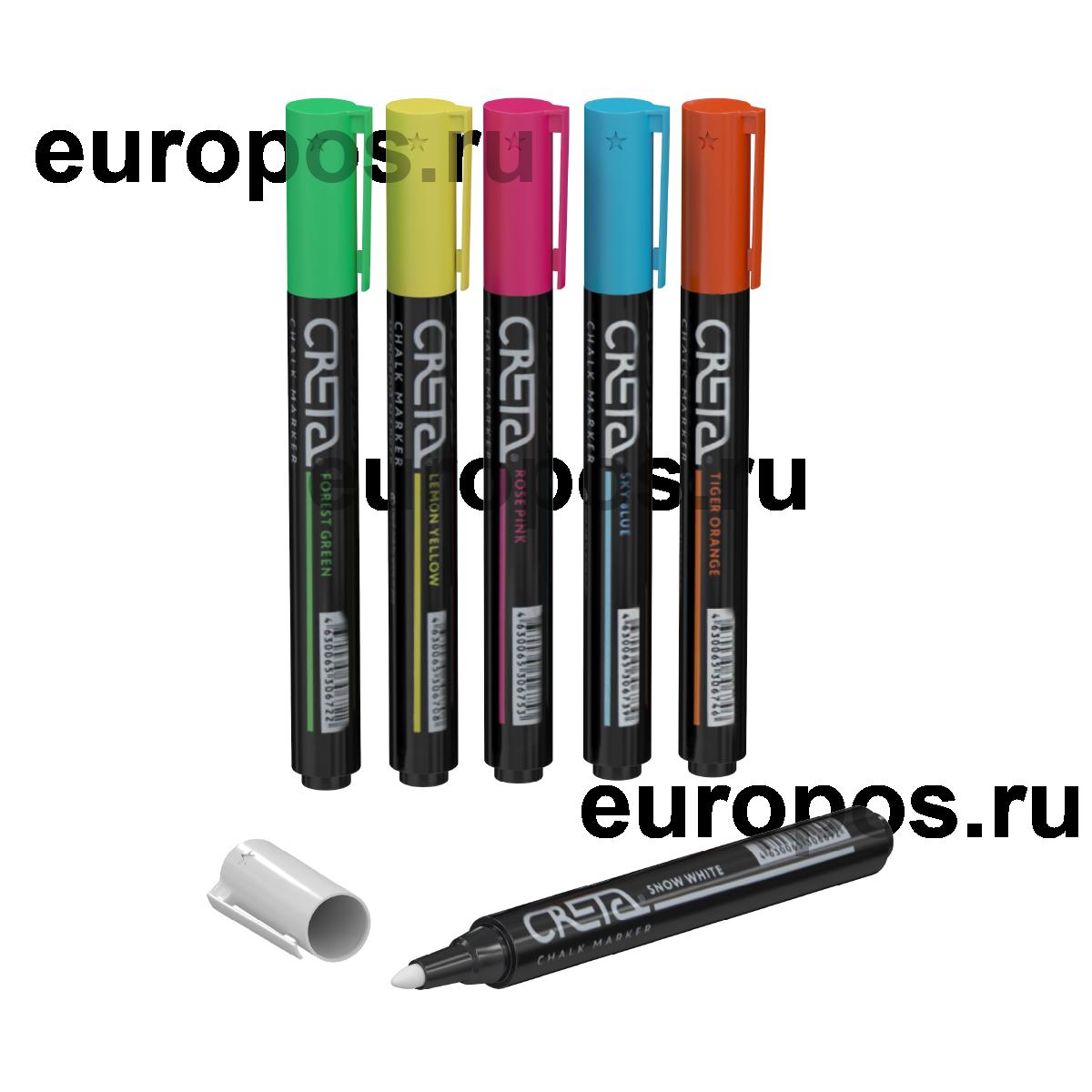 Набор меловых маркеров CRETA COLOUR MIX, 6 цветов