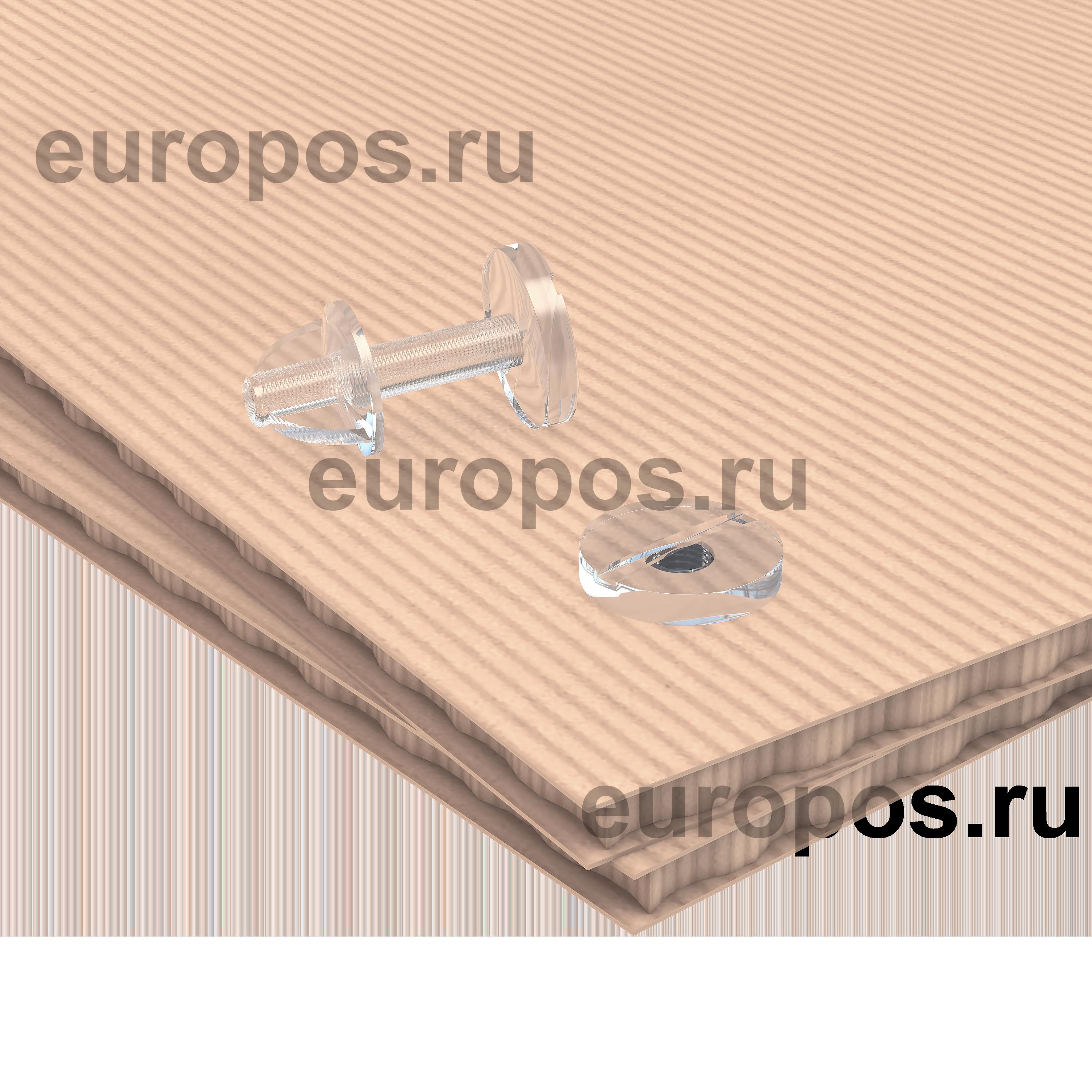 Винт нажимной с гайкой CLICK SCREW-25 длина 25 мм, цвет прозрачный