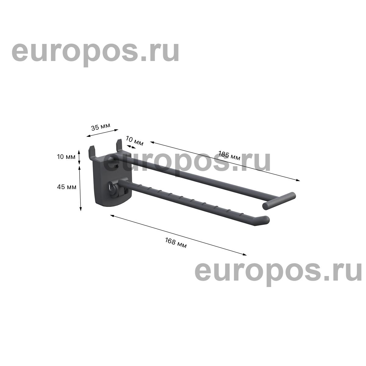 Крючок одинарный SINGLE HOOK-PH-CR-B-150 графитовый, в картон, длина 150 мм