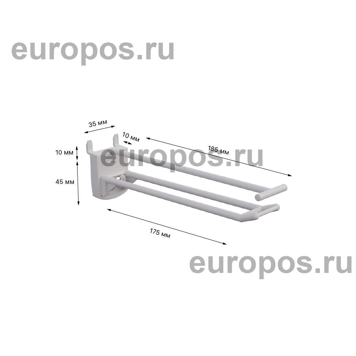 Крючок двойной DOUBLE HOOK-PH-CR-B-150 белый, в картон, длина 150 мм