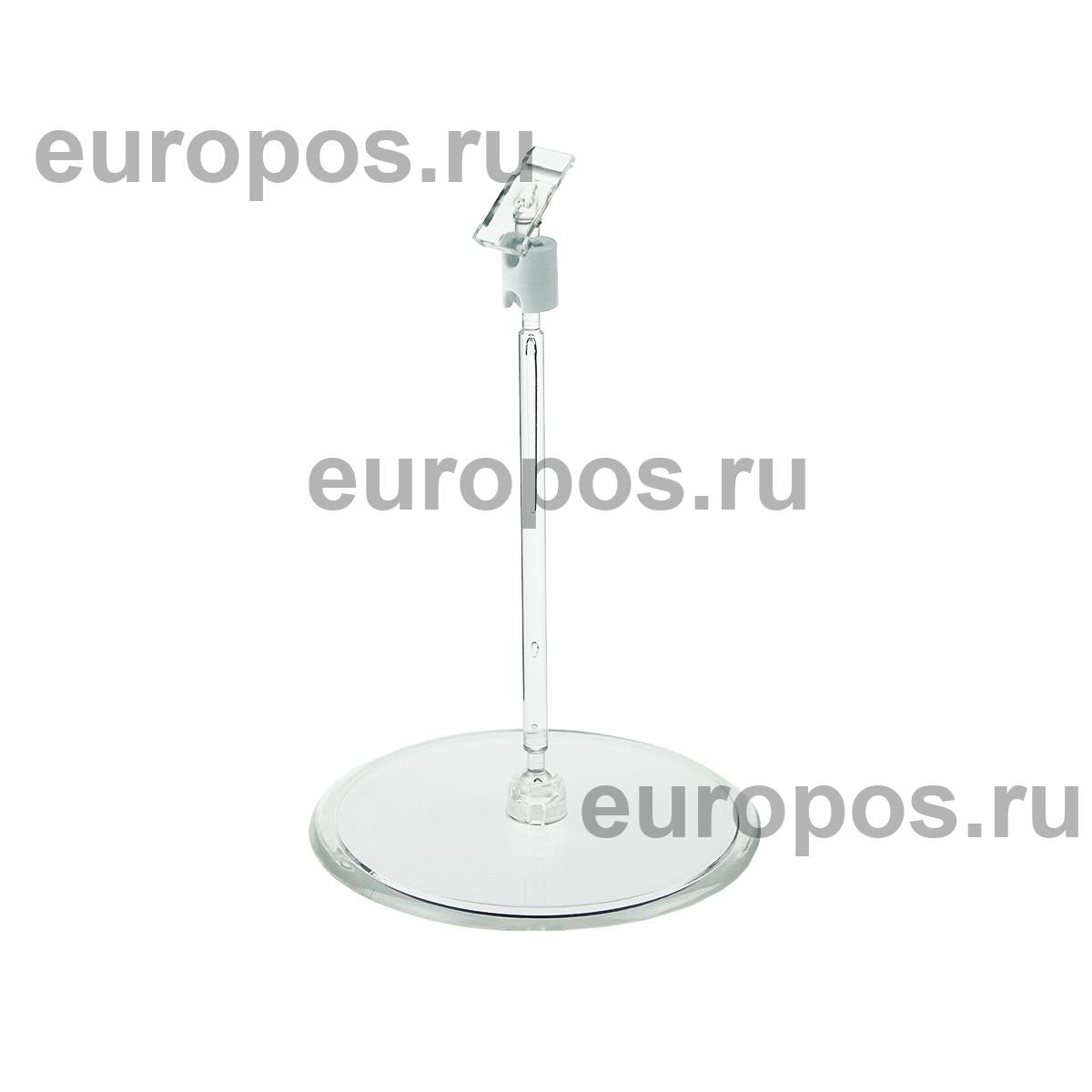 Держатель кассет цен на большой круглой подставке PC-BASE-XL-CLIP, цвет прозрачный