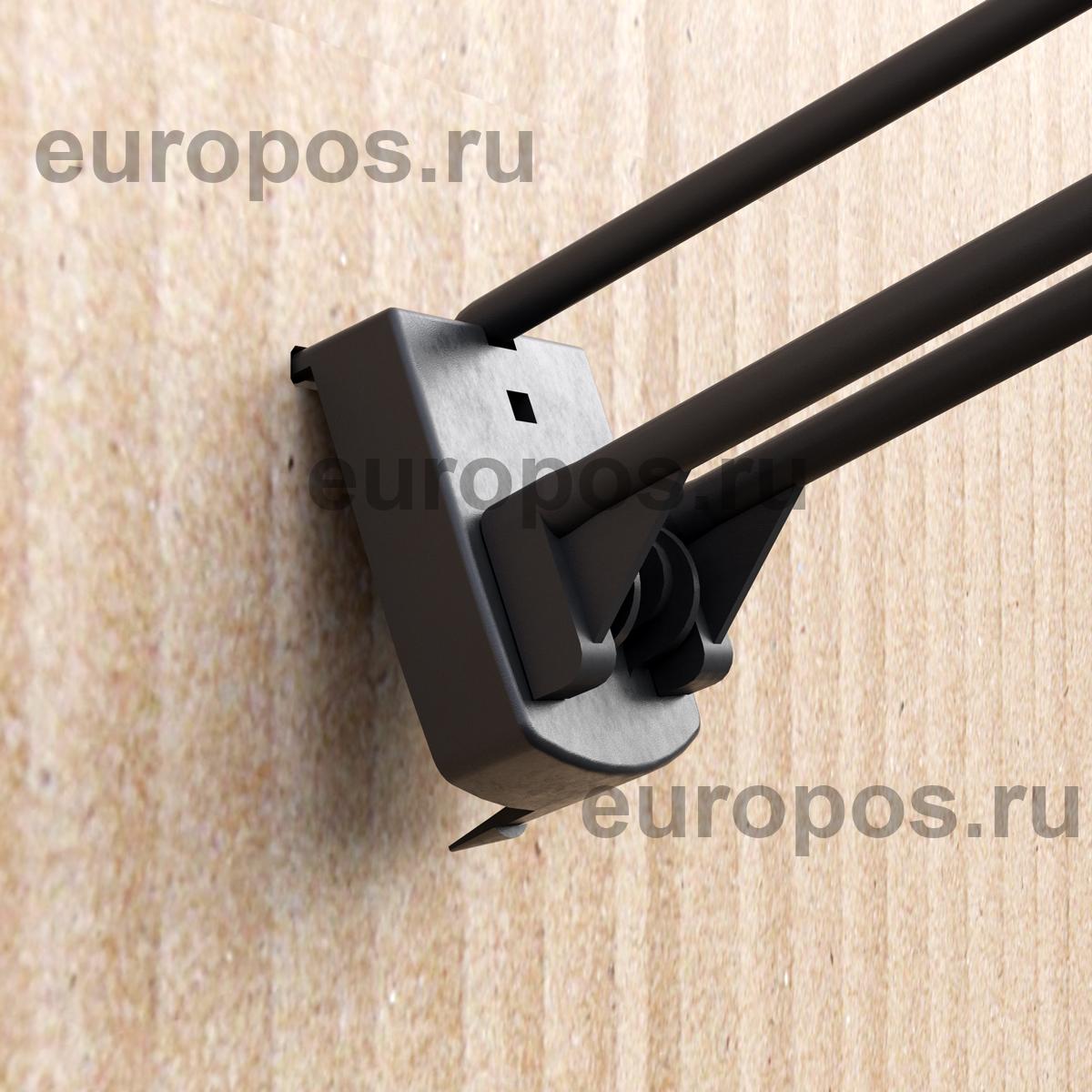 Крючок двойной DOUBLE HOOK-PH-CR-B-150 графитовый, в картон, длина 150 мм