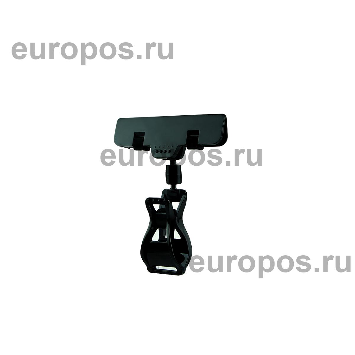 Ценникодержатель на прищепке с широким зажимом FX-CLAMP, ножка 0 мм, цвет черный