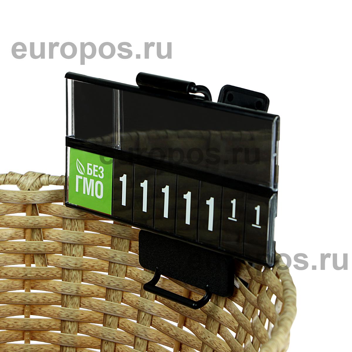 Комплект с кассетой цен PC DIGIT-A7L на прищепке V-CLAMP и блокнотами с символами