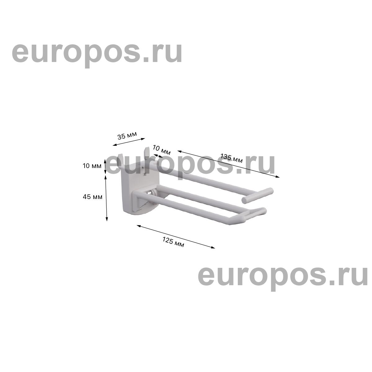 Крючок двойной DOUBLE HOOK-PH-CR-B-100, белый, в картон, длина 100 мм