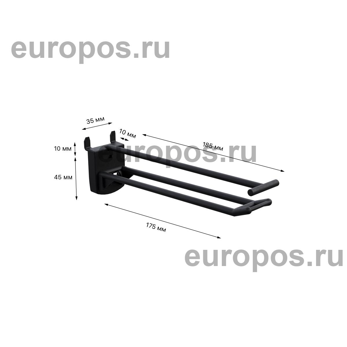Крючок двойной DOUBLE HOOK-PH-CR-B-150 черный, в картон, длина 150 мм